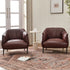 Kadar Leather Barrel Chair-Red Modern Leather Chair | Accent Chairs | Kinwell Furniture | Barrel Chairs